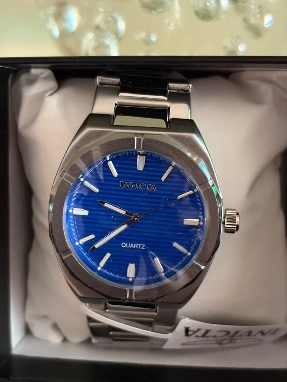 Men's Invicta Celestial Polaris Watch Brushed Steel Blue Dial Quartz Movement